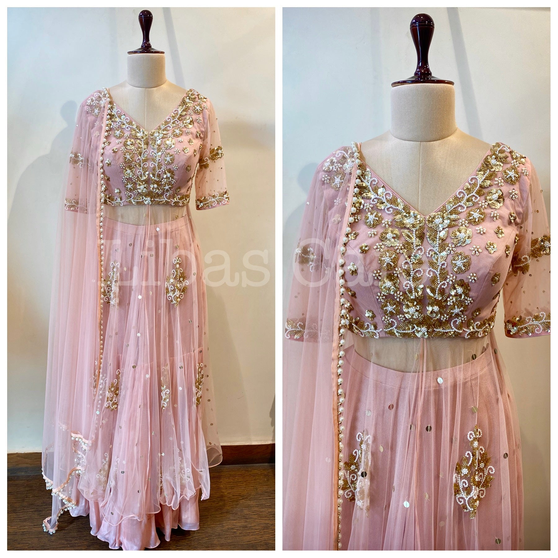 Blush Pink Anarkali Gharara